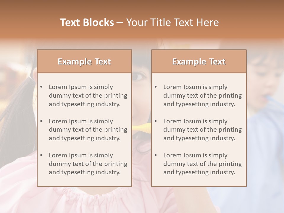 A Little Girl Brushing Her Teeth With A Yellow Toothbrush PowerPoint Template