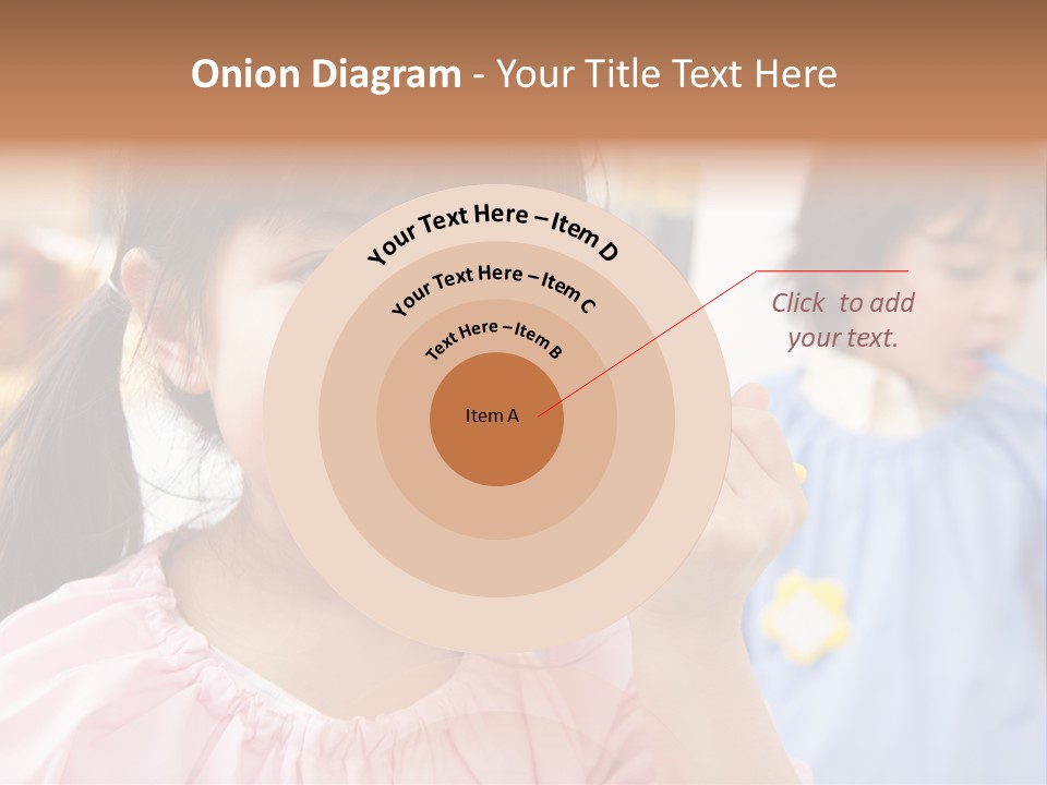 A Little Girl Brushing Her Teeth With A Yellow Toothbrush PowerPoint Template