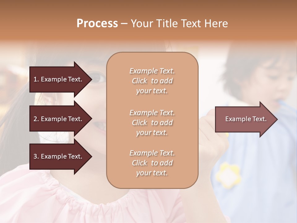 A Little Girl Brushing Her Teeth With A Yellow Toothbrush PowerPoint Template
