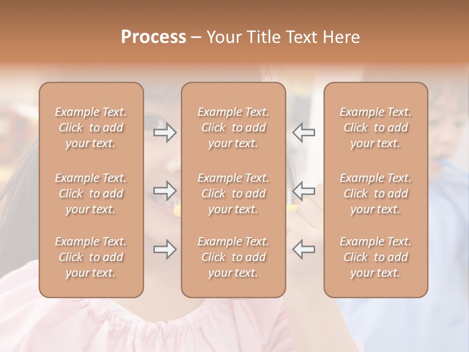 A Little Girl Brushing Her Teeth With A Yellow Toothbrush PowerPoint Template