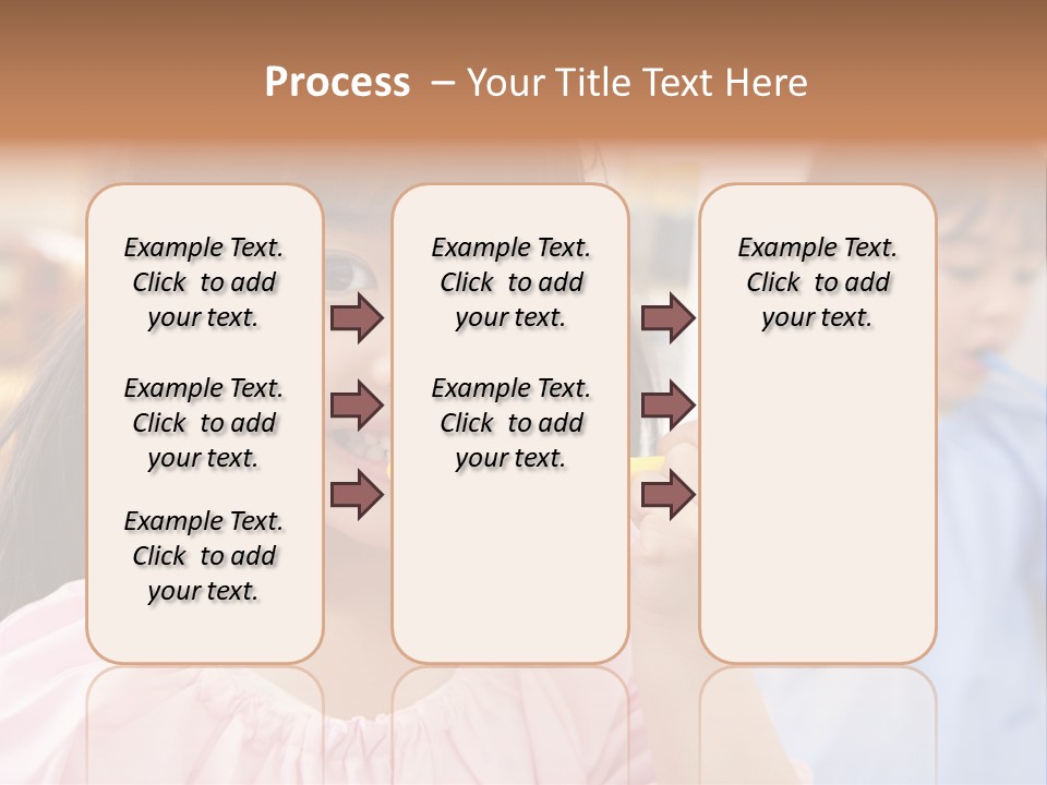 A Little Girl Brushing Her Teeth With A Yellow Toothbrush PowerPoint Template