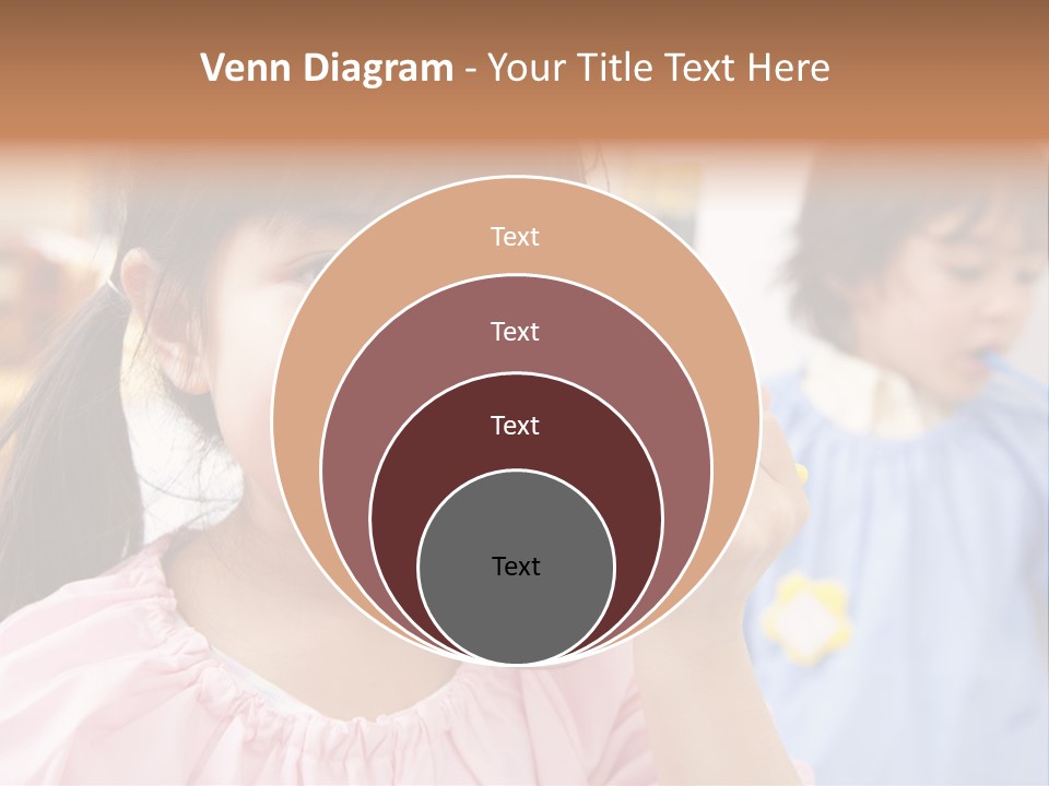 A Little Girl Brushing Her Teeth With A Yellow Toothbrush PowerPoint Template