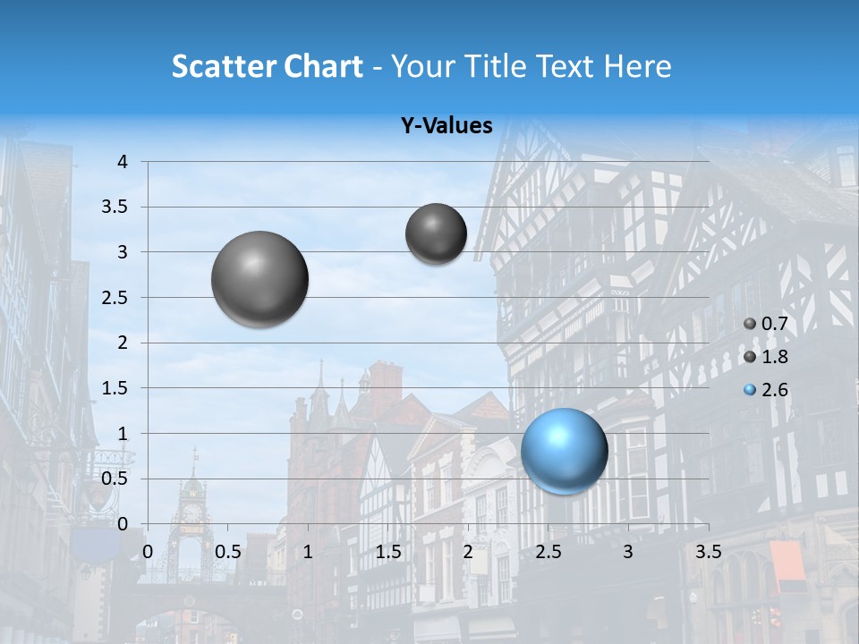 A City Street With Old Buildings And A Blue Sky PowerPoint Template