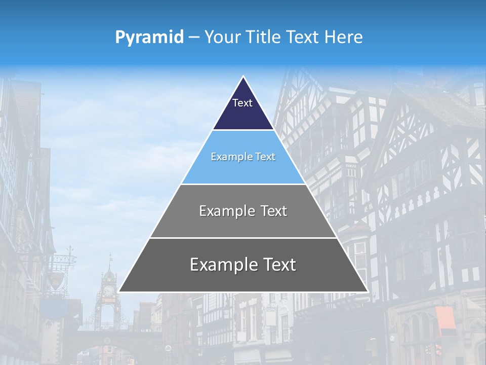 A City Street With Old Buildings And A Blue Sky PowerPoint Template