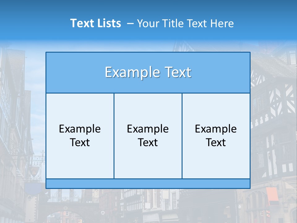 A City Street With Old Buildings And A Blue Sky PowerPoint Template