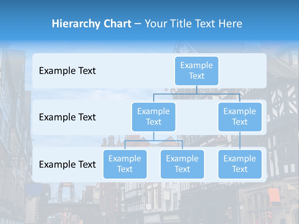 A City Street With Old Buildings And A Blue Sky PowerPoint Template