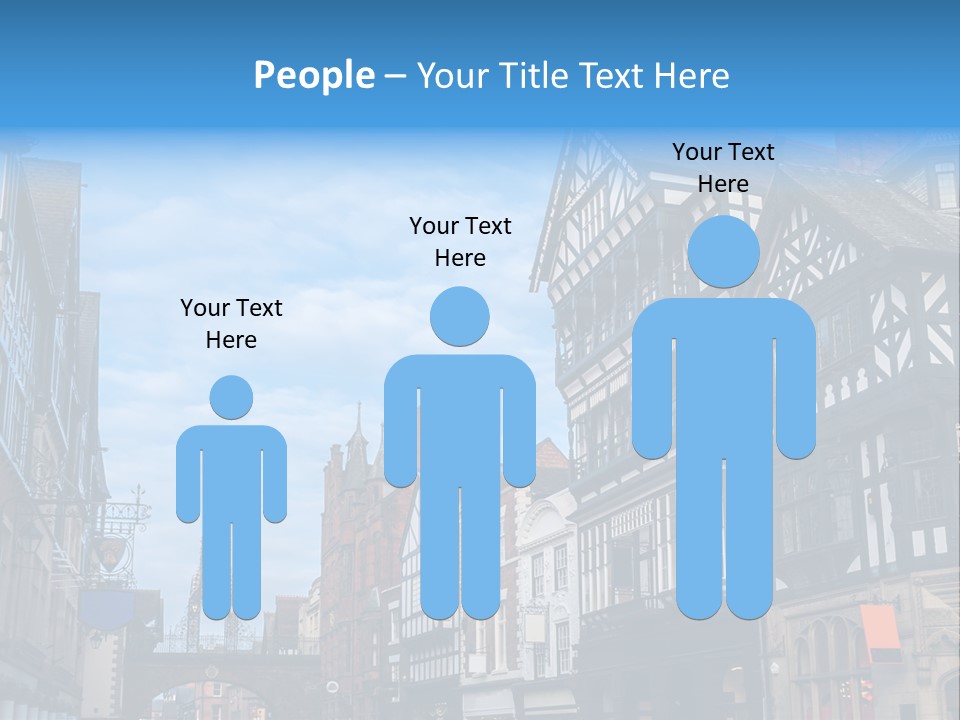 A City Street With Old Buildings And A Blue Sky PowerPoint Template