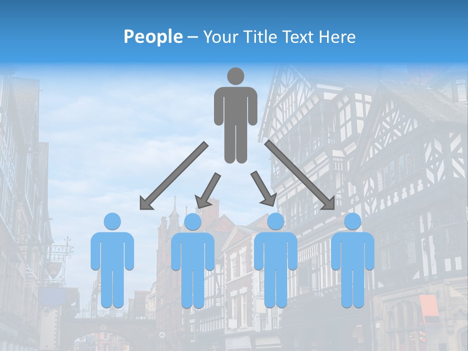 A City Street With Old Buildings And A Blue Sky PowerPoint Template