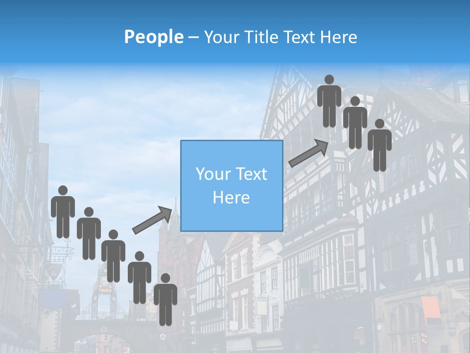 A City Street With Old Buildings And A Blue Sky PowerPoint Template
