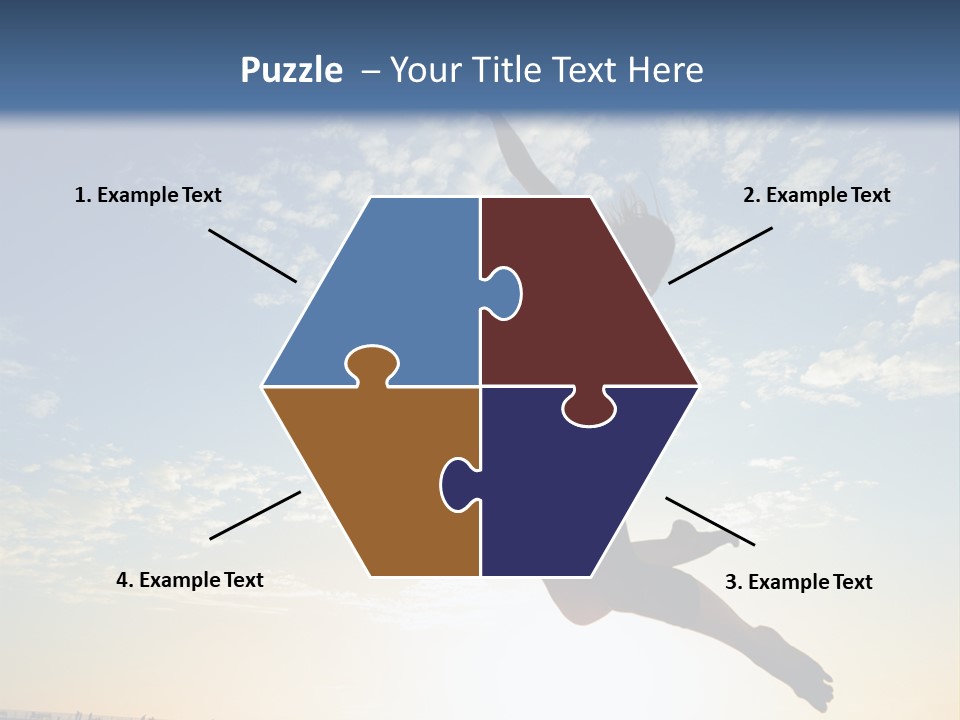 A Person Jumping In The Air With A Frisbee PowerPoint Template