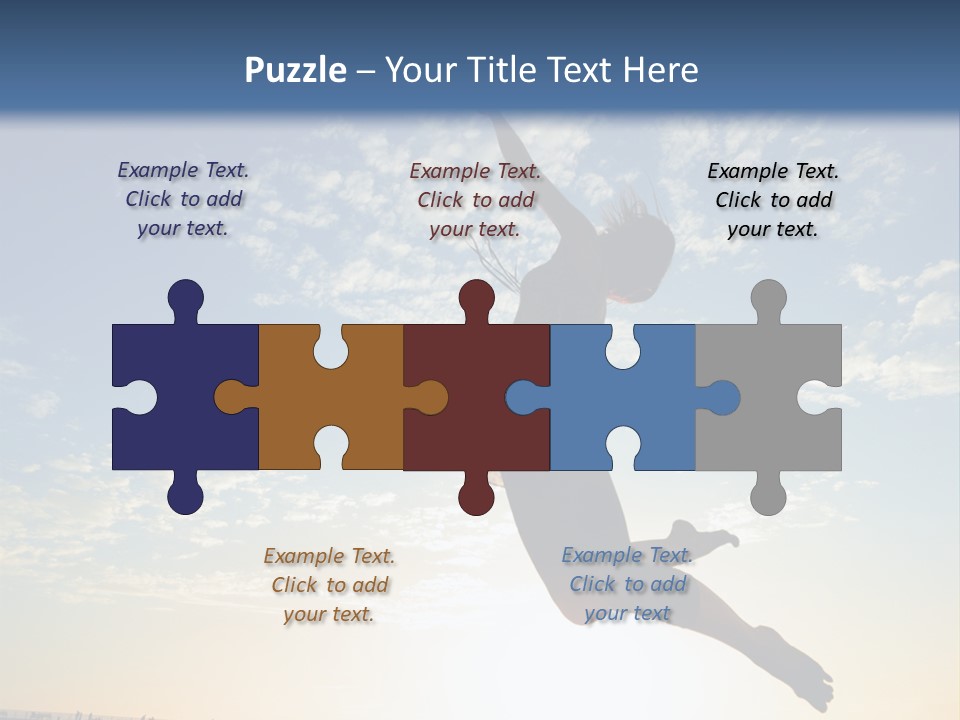 A Person Jumping In The Air With A Frisbee PowerPoint Template