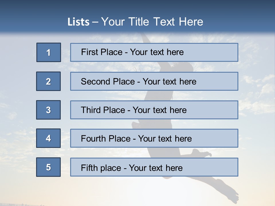 A Person Jumping In The Air With A Frisbee PowerPoint Template