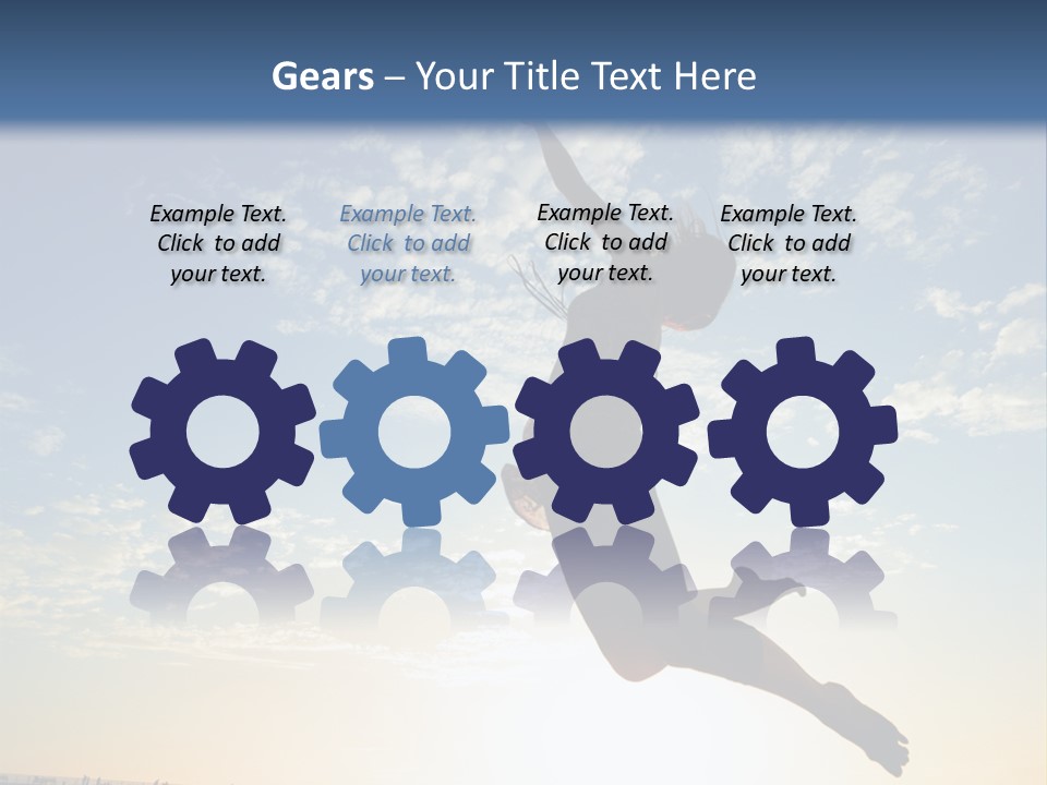 A Person Jumping In The Air With A Frisbee PowerPoint Template