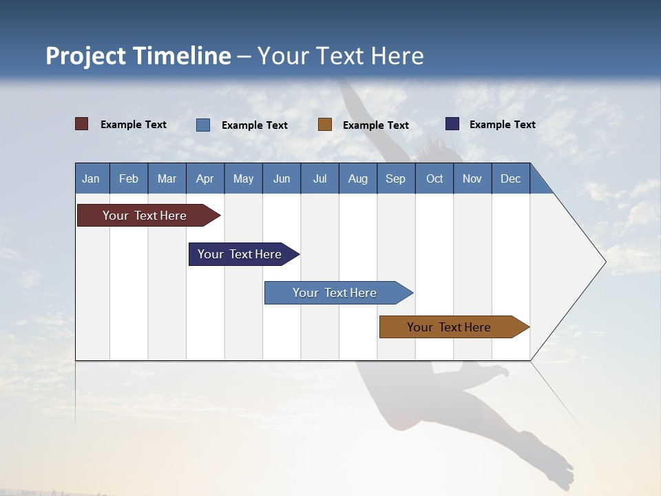 A Person Jumping In The Air With A Frisbee PowerPoint Template