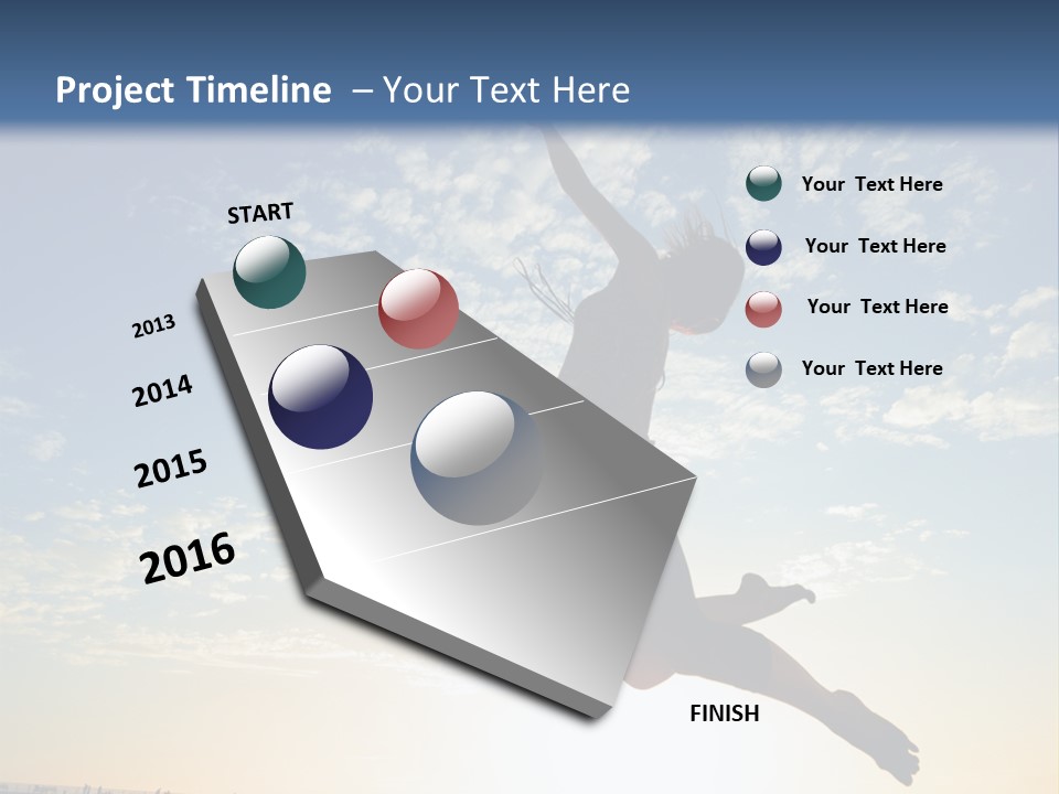 A Person Jumping In The Air With A Frisbee PowerPoint Template