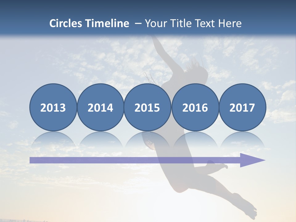 A Person Jumping In The Air With A Frisbee PowerPoint Template