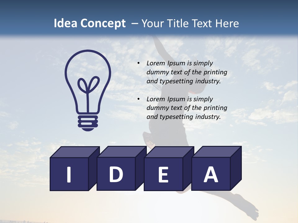 A Person Jumping In The Air With A Frisbee PowerPoint Template