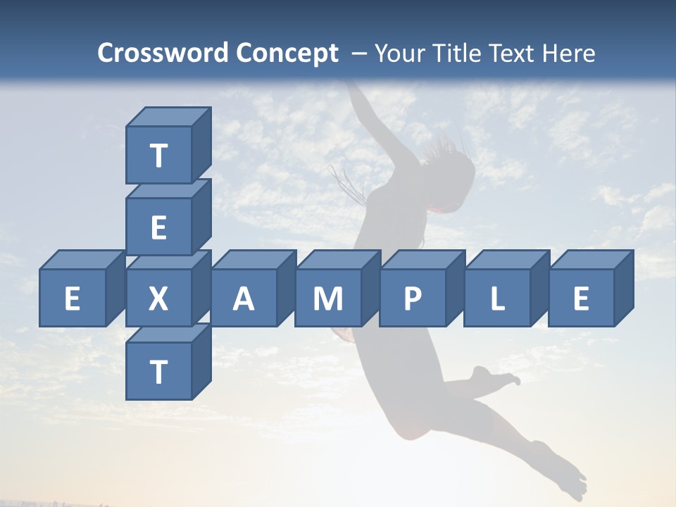 A Person Jumping In The Air With A Frisbee PowerPoint Template