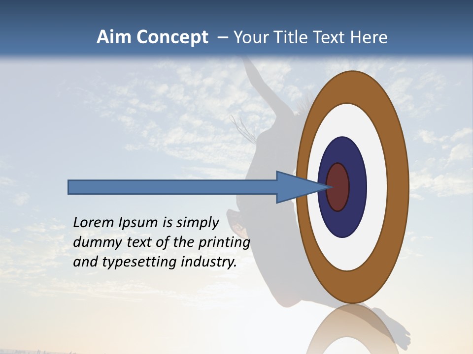 A Person Jumping In The Air With A Frisbee PowerPoint Template