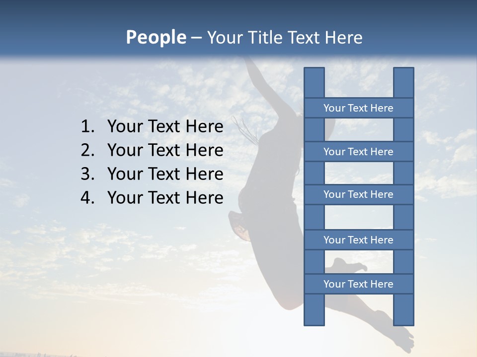 A Person Jumping In The Air With A Frisbee PowerPoint Template