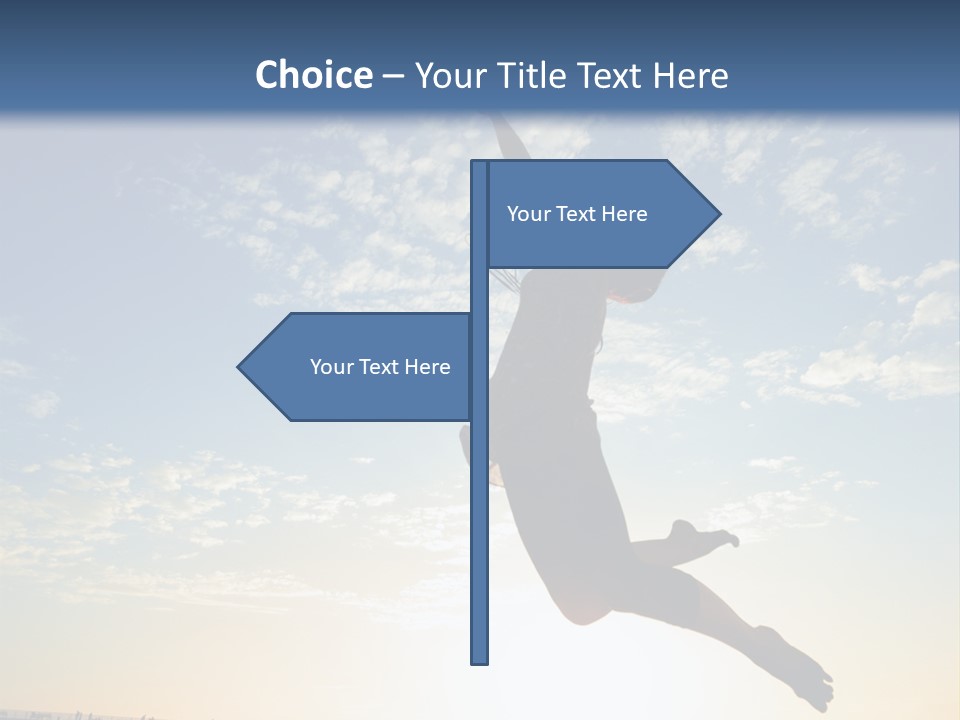 A Person Jumping In The Air With A Frisbee PowerPoint Template