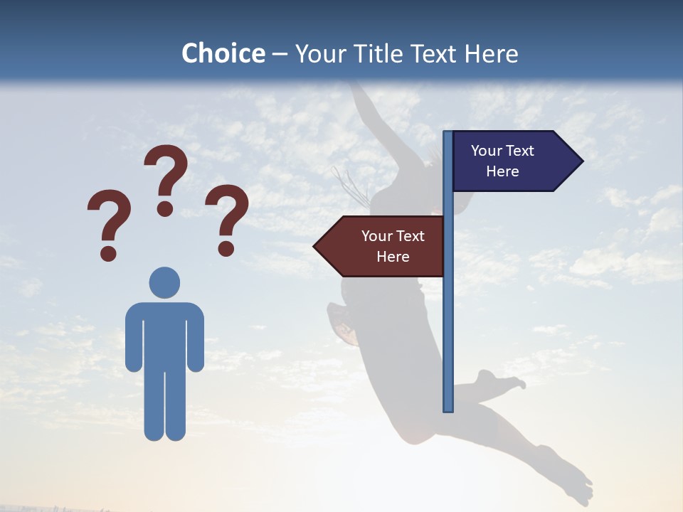 A Person Jumping In The Air With A Frisbee PowerPoint Template