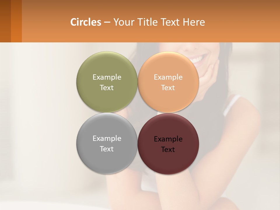 A Beautiful Woman Sitting On The Floor With Her Hand On Her Chin PowerPoint Template