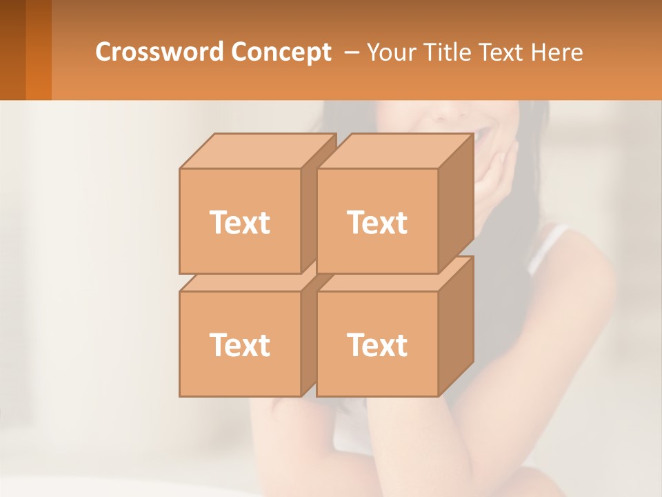 A Beautiful Woman Sitting On The Floor With Her Hand On Her Chin PowerPoint Template