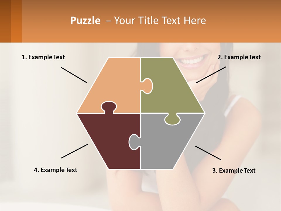 A Beautiful Woman Sitting On The Floor With Her Hand On Her Chin PowerPoint Template