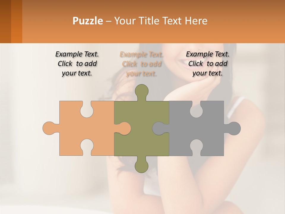 A Beautiful Woman Sitting On The Floor With Her Hand On Her Chin PowerPoint Template