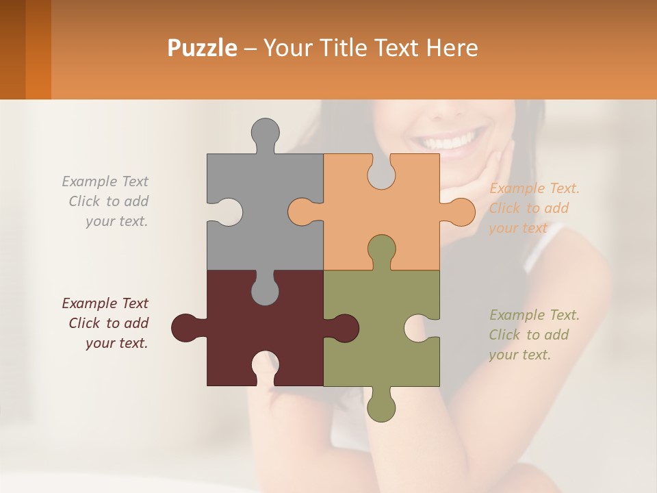 A Beautiful Woman Sitting On The Floor With Her Hand On Her Chin PowerPoint Template