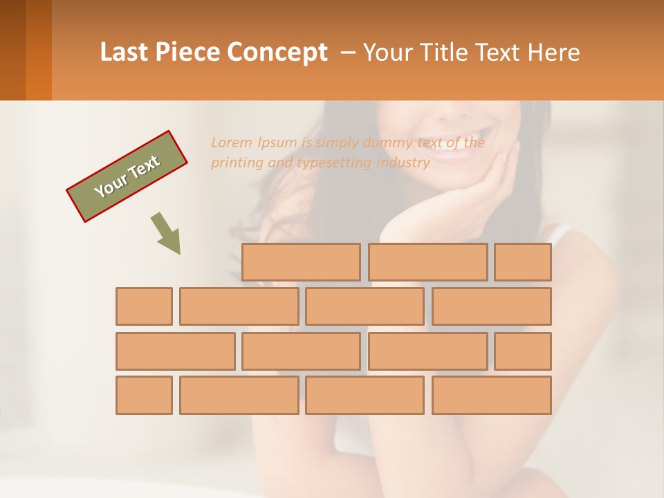 A Beautiful Woman Sitting On The Floor With Her Hand On Her Chin PowerPoint Template