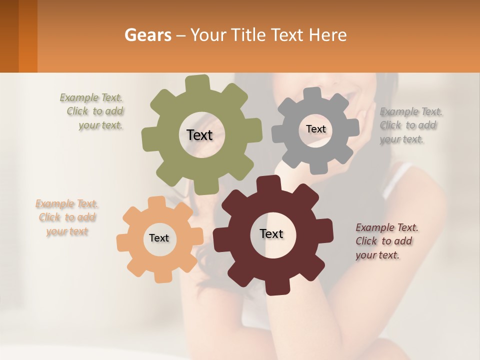 A Beautiful Woman Sitting On The Floor With Her Hand On Her Chin PowerPoint Template