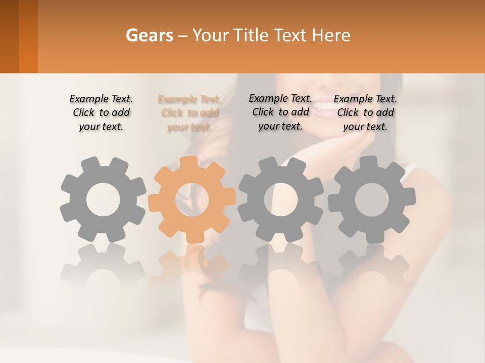 A Beautiful Woman Sitting On The Floor With Her Hand On Her Chin PowerPoint Template