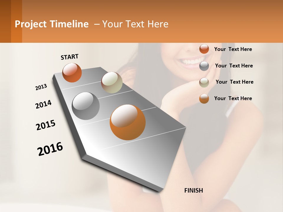 A Beautiful Woman Sitting On The Floor With Her Hand On Her Chin PowerPoint Template