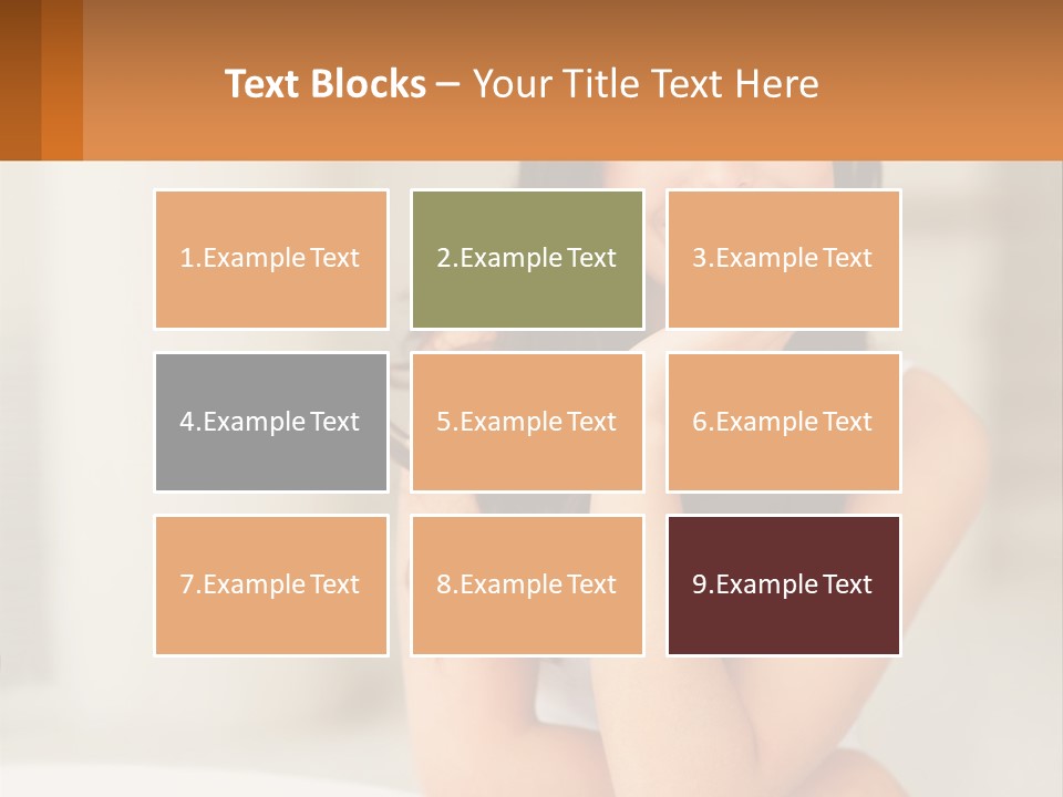 A Beautiful Woman Sitting On The Floor With Her Hand On Her Chin PowerPoint Template