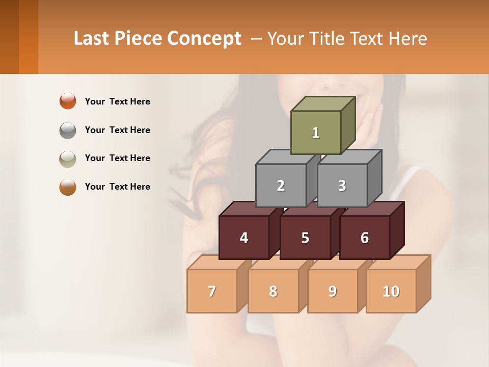 A Beautiful Woman Sitting On The Floor With Her Hand On Her Chin PowerPoint Template