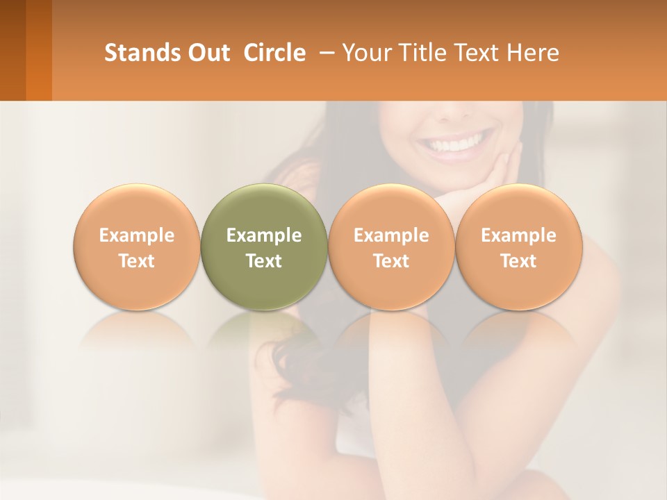 A Beautiful Woman Sitting On The Floor With Her Hand On Her Chin PowerPoint Template