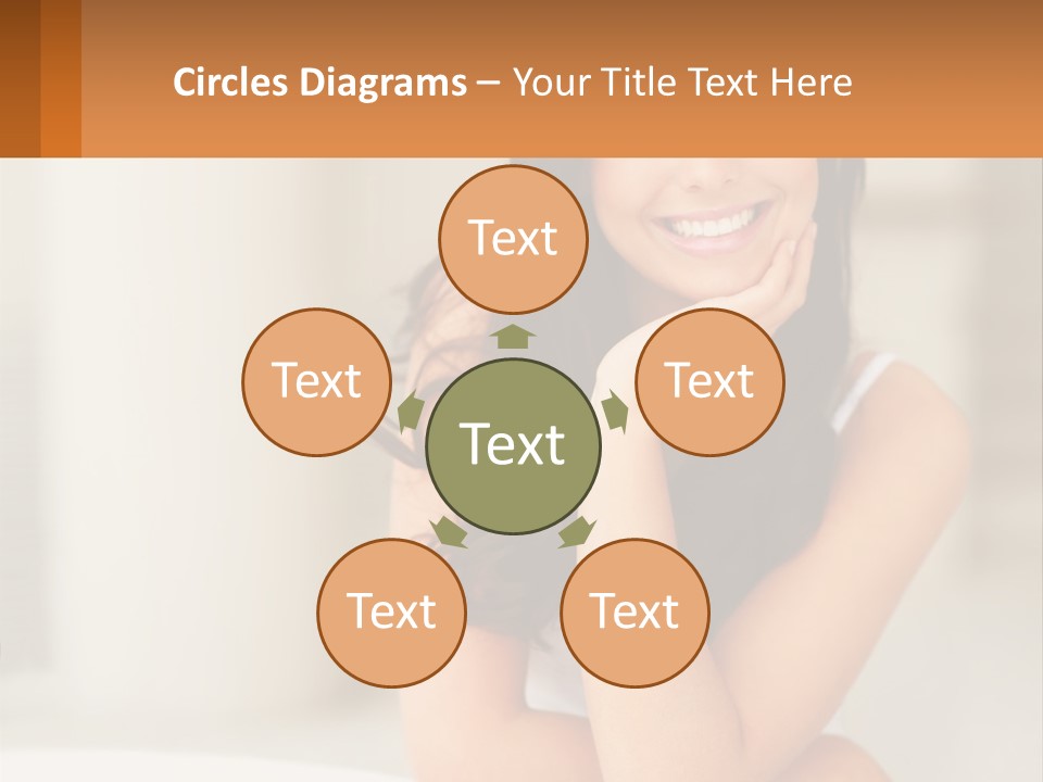 A Beautiful Woman Sitting On The Floor With Her Hand On Her Chin PowerPoint Template