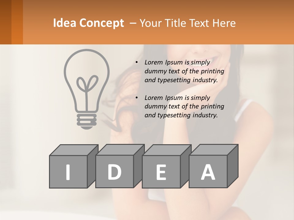 A Beautiful Woman Sitting On The Floor With Her Hand On Her Chin PowerPoint Template