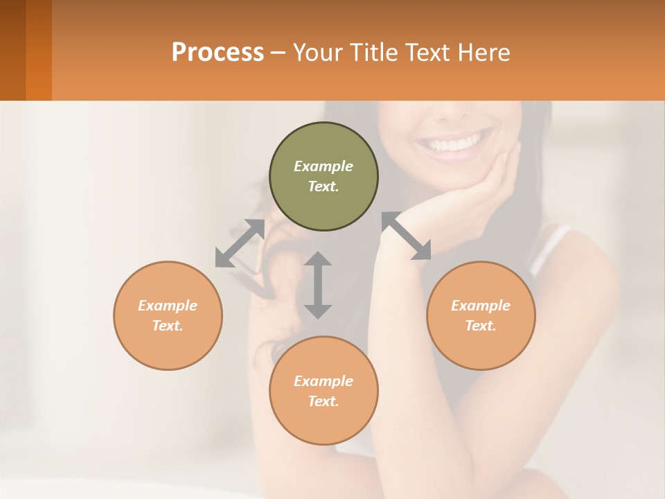 A Beautiful Woman Sitting On The Floor With Her Hand On Her Chin PowerPoint Template