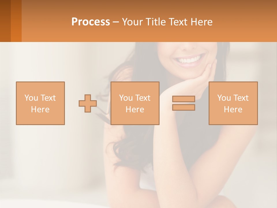 A Beautiful Woman Sitting On The Floor With Her Hand On Her Chin PowerPoint Template