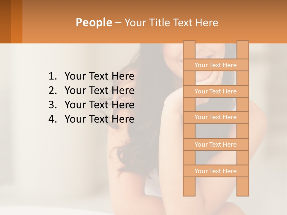 A Beautiful Woman Sitting On The Floor With Her Hand On Her Chin PowerPoint Template