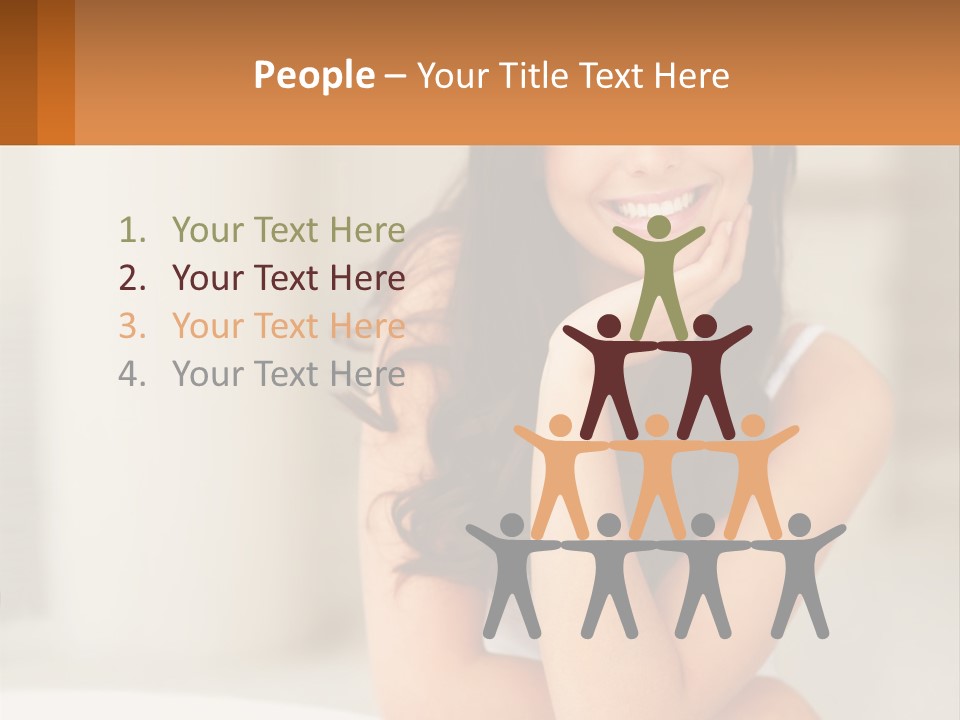 A Beautiful Woman Sitting On The Floor With Her Hand On Her Chin PowerPoint Template