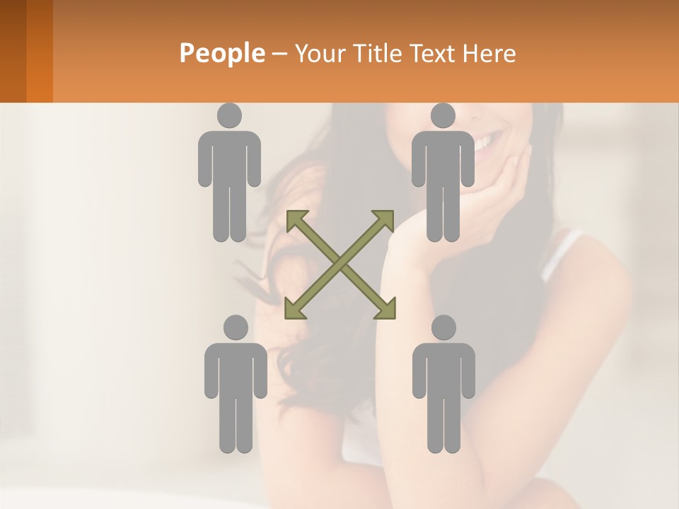 A Beautiful Woman Sitting On The Floor With Her Hand On Her Chin PowerPoint Template