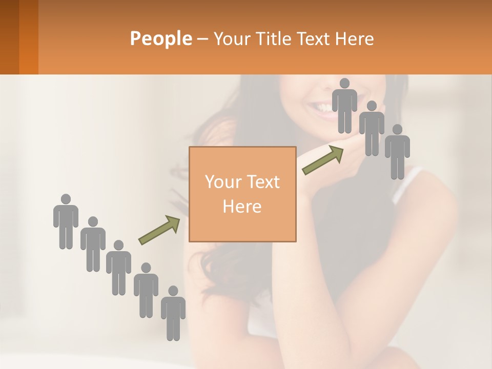 A Beautiful Woman Sitting On The Floor With Her Hand On Her Chin PowerPoint Template