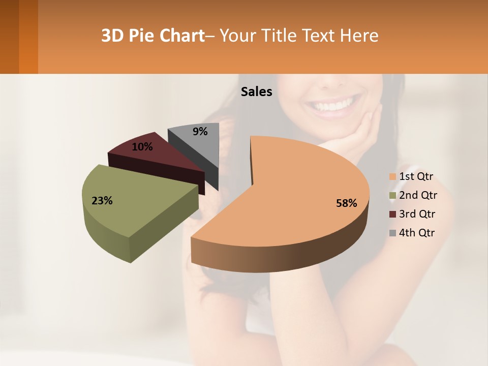 A Beautiful Woman Sitting On The Floor With Her Hand On Her Chin PowerPoint Template