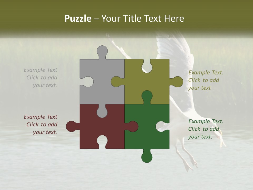 A White Bird Flying Over A Body Of Water PowerPoint Template