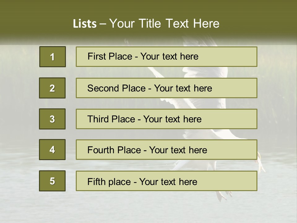 A White Bird Flying Over A Body Of Water PowerPoint Template