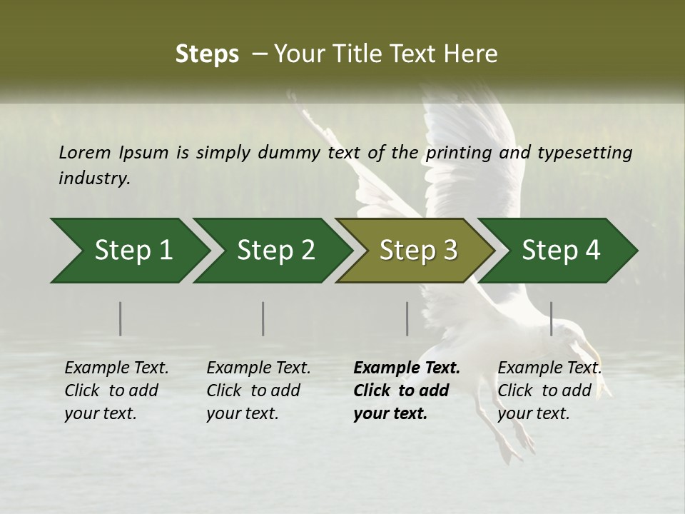 A White Bird Flying Over A Body Of Water PowerPoint Template
